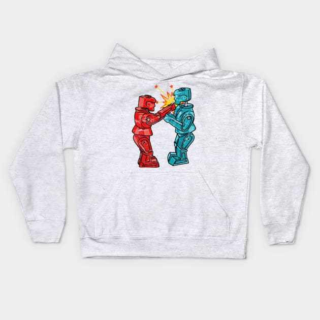 Rock 'em Sock 'em Robots Kids Hoodie by Slightly Unhinged